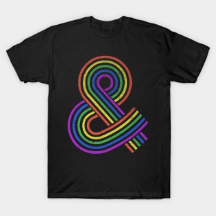 Rainbow Ampersand Vintage Styled & Symbol T-Shirt